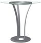 Amisco Customizable Dalia Clear Glass Bar Table with Metal Turnip Base-0
