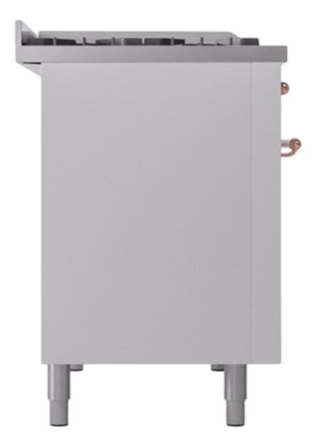 Ilve® Nostalgie II Noblesse 48'' White Pro Style Dual Fuel Range with Copper Trim-2