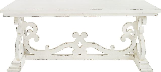 Powell® Stardust Distressed White Coffee Table-1