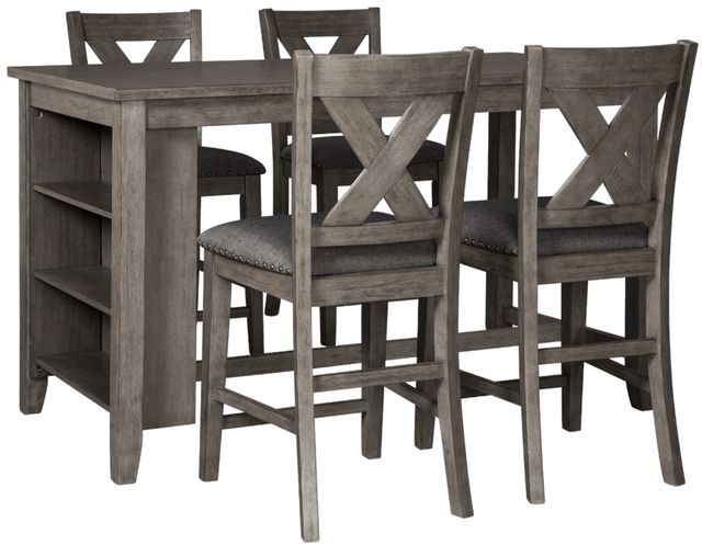 Signature Design by Ashley® Caitbrook 5-Piece Gray Counter Height Dining Set-0