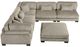 Homelegance® Traverse 6-Piece Taupe 135" Modular Sectional with Ottoman-2