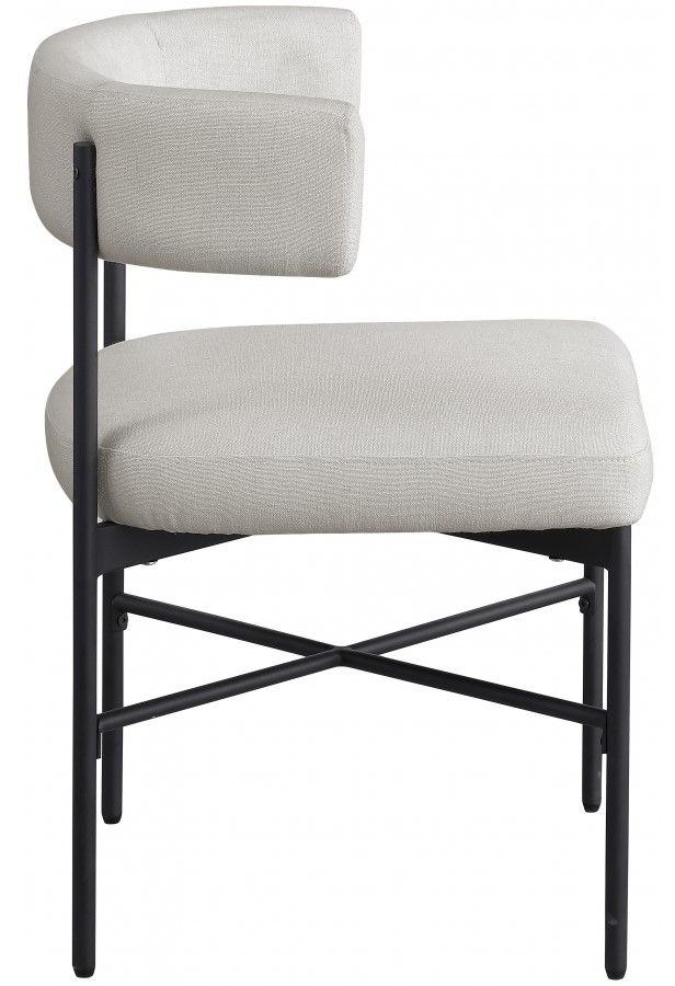 Meridian Furniture Rivage Beige/Matte Black Upholstered Dining Side Chair-2