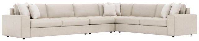 Bernhardt Nest Bernhardt Living 4-Piece Beige Leather L-Shape Sectional-1