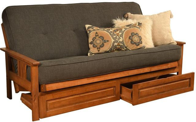 Kodiak Furniture Monterey Barbados/Linen Charcoal Full Storage Futon with Mattress-0