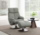 ACME Furniture Kandoro Gray Leather Manual Swivel Recliner and Ottoman-2