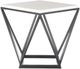 Elements International Riko Black End Table with White Marble Top-3