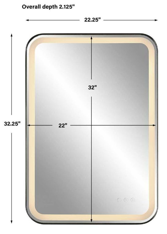 Uttermost® Crofton Lighted Black Vanity Mirror-2