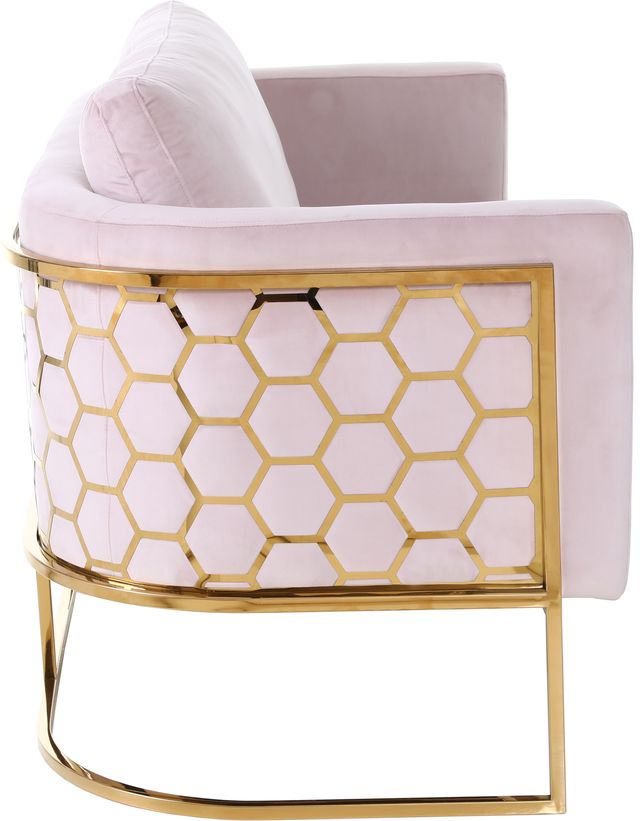 Meridian Furniture Casa Pink/Gold Velvet Loveseat-2
