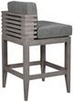 Armen Living Vienna 2-Piece Light Gray Wooden/Fabric Outdoor Counter Stool Set-4