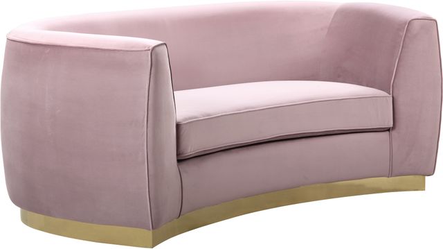 Meridian Furniture Julian Pink/Gold Velvet Loveseat-0
