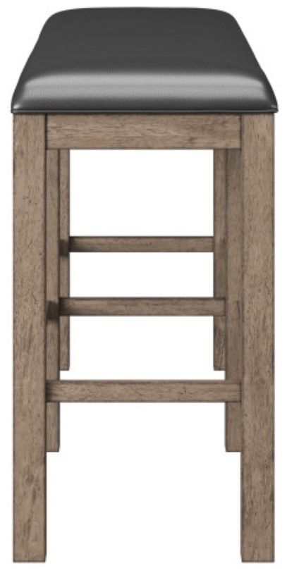 Emerald Home Benton Black/Pecan Brown 60" Bar Bench-4