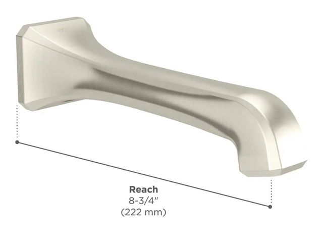 DXV Belshire® Platinum Nickel Wall Mount Bathtub Spout-2