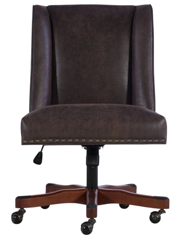 Linon Draper Brown/Dark Walnut Office Chair-2