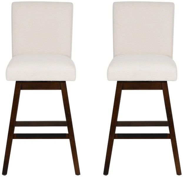 Linon Cohen 2-Piece Natural Upholstered Bar Stool Set-2