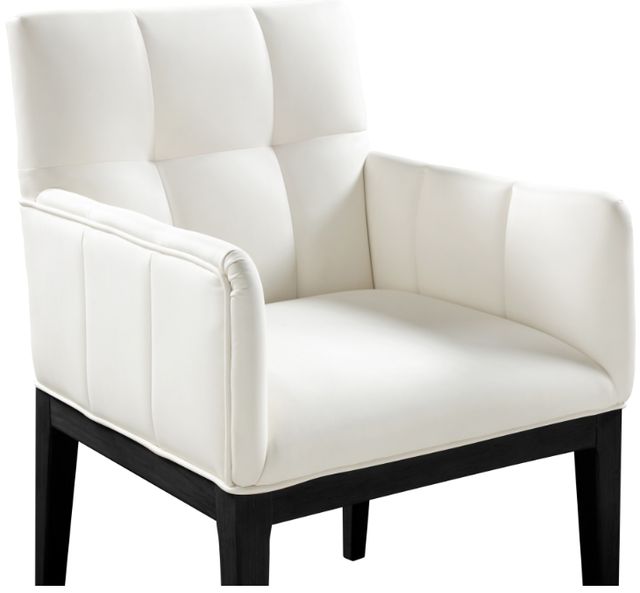 Meridian Furniture Adrian Cream/Black Leather Upholstered Dining Arm Chair-4