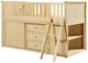 Homelegance® Bartly Natural Pine Twin Youth Low Loft Bunk Bed with Bookcase and Dresser-3