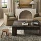 Four Hands Abaso Ebony Rustic Wormwood Oak Coffee Table-1