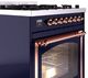 Ilve® Nostalgie II Noblesse 30" Midnight Blue Pro Style Dual Fuel Range with Copper Trim-4