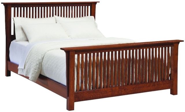 Mavin Customizable American Craftsman Queen Spindle Bed with High Footboard-3