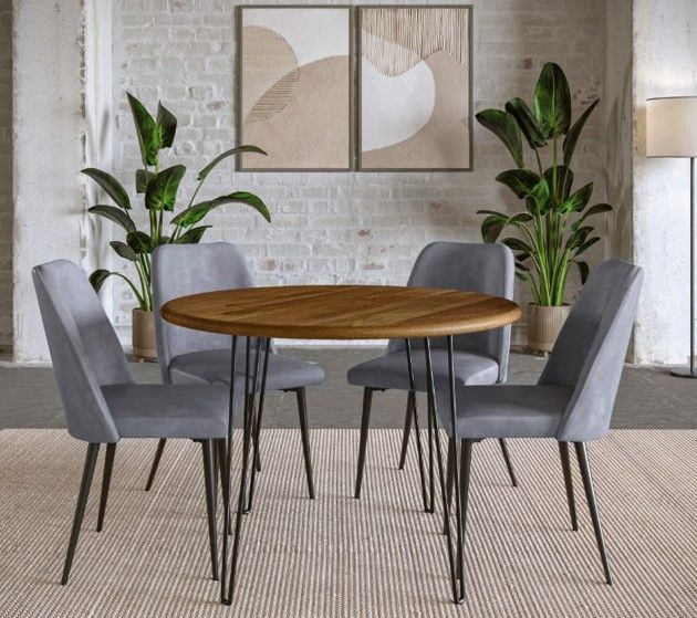 Jofran Inc. Urban Archive Brennan Golden Dining Table with Black Base-1