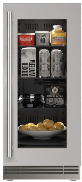 U-Line®  Home Collection 15" 2.8 Cu. Ft. Stainless Steel Refrigerator with Glass Door-1