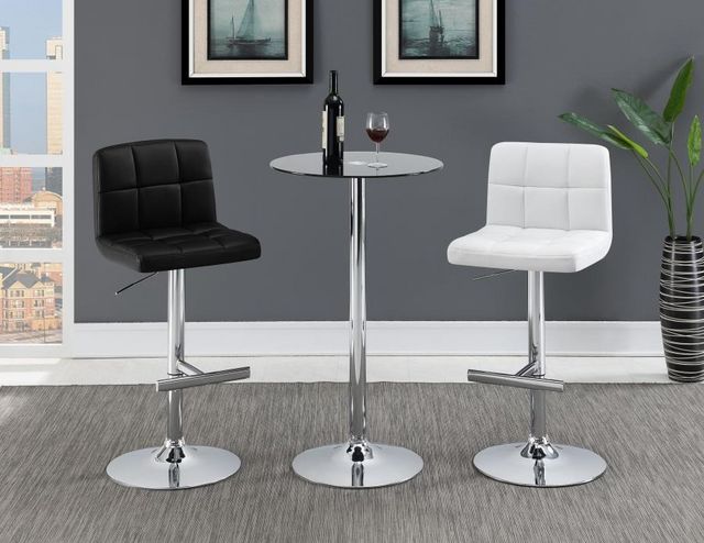Coaster® Lenny 2-Piece Chrome/Black Adjustable Height Stools-13