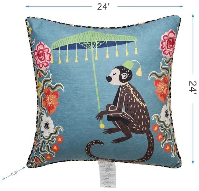 Stylecraft Dann Foley Lifestyle Blue/Brown Designer Throw Pillow-1