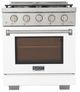 Kucht Professional KFX Series 30" Stainless Steel Pro Style Propane Gas Range with White Door and True Simmer Burners-0