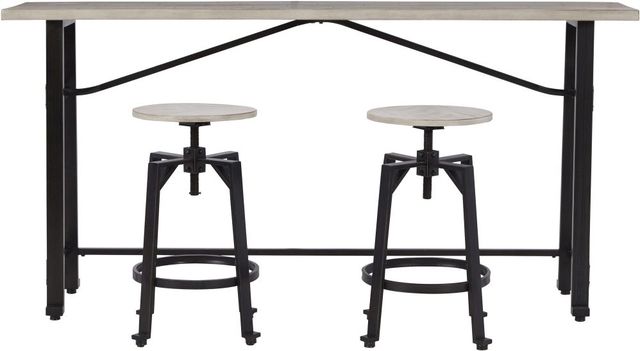 Signature Design by Ashley® Karisslyn Whitewash Long Counter Table with Black Trestle Base -3