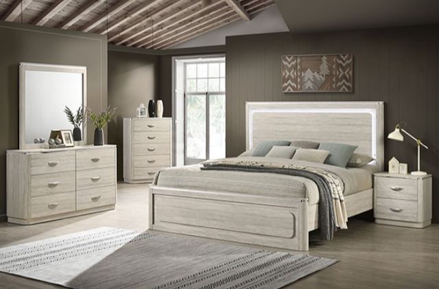 Furniture of America® Farsund 4-Piece Dusty Gray Queen Bedroom Set-0