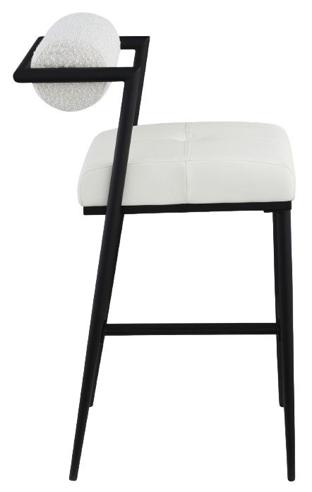 Meridian Furniture Stryker Cream/Matte Black Bar Stool-3