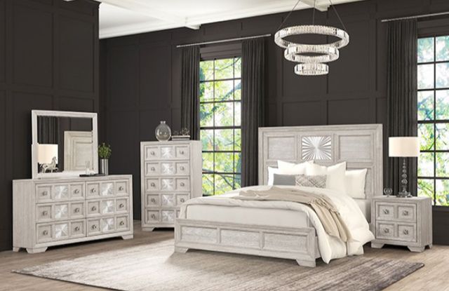 Furniture of America® Argenthart Light Gray Nightstand-1