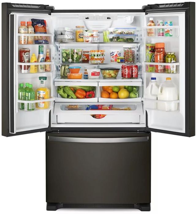 Whirlpool® 33 in. 22.1 Cu. Ft. Fingerprint Resistant Black Stainless Steel Freestanding French Door Refrigerator-3