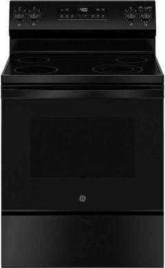 GE® 400 Series 30" Black Freestanding Electric Range