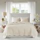 Olliix by Madison Park Cream Full/Queen Tuscany 3 Piece Reversible Scalloped Edge Coverlet Set-3