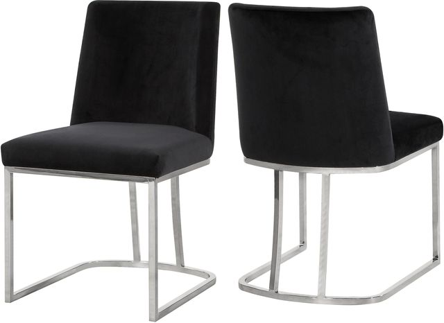 Meridian Furniture Heidi Black/Chrome Velvet Dining Chair-1