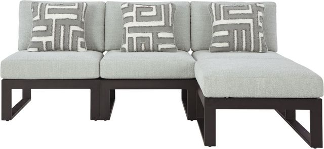 Signature Design by Ashley® Beachloft 4-Piece Black/Gray Aluminum/Fabric Outdoor Sectional-0