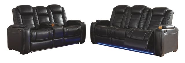 Signature Design by Ashley® Party Time 2-Piece Midnight Living Room Set with Power Reclining Sofa-0