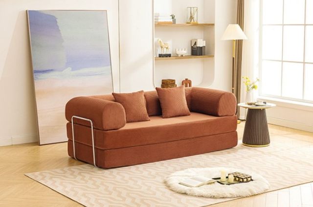 Furniture of America® Perri Rustic Brown 79" Compressed Sofa-2