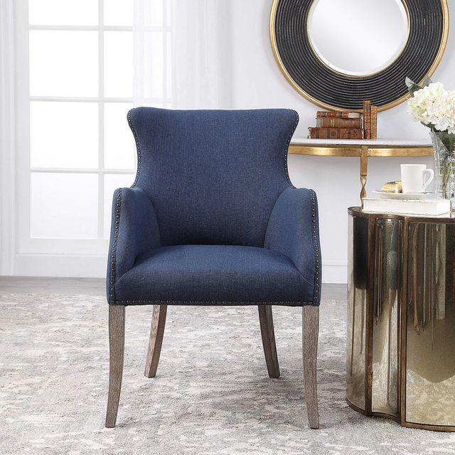 Uttermost® Yareena Denim Blue Wing Chair-1