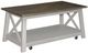 Liberty Furniture Laurel Bluff Antique White Regular Cocktail Table with Dust Grey Top-0