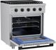 Hauslane HausPro Range 30" Stainless Steel Pro-Style Gas Range with Matte Black Knobs-4