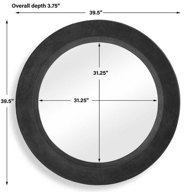 Uttermost® Montgomery Rustic Black Round Mirror-2