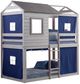 Donco Kids Deer Blind Blue/Rustic Light Gray Youth Twin/Twin Bunkbed with Tent Kit-0