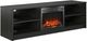 Ameriwood Home Noble Black Oak 65" Electric Fireplace Media Console-3