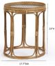 TOV Furniture Lindy Glass Top Side Table with Natural Rattan Frame-2