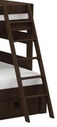 Elements International Cali Kids Brown Twin Over Full Bunk Bed with Ladder and Trundle-2