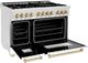 ZLINE Autograph Edition Legacy 48" Satin Stainless Steel Pro-Style Dual Fuel Range with White Matte Door and Polished Gold Accents-4