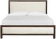 Magnussen Home® Llewellyn Columbian Walnut/Merino Pearl Upholstered Queen Panel Bed-1