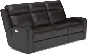 Flexsteel® Cody Grey BUY the Leather Power Reclining Sofa with Power Headrest Get the Matching Recliner FREE